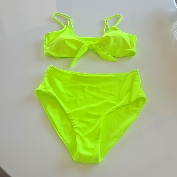 NWT Blooming Jelly | Retro High Waisted Bikini Set Bright Yellow | Womens Medium - Picture 1 of 10